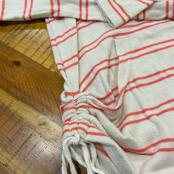 Roxy Hoodie Long Sleeve Sweater Pink Stripes - Picture 3 of 4